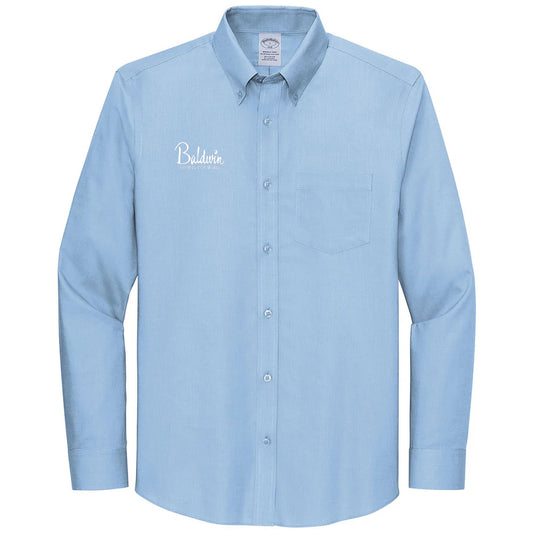 Brooks Brothers Men's Newport Blue Wrinkle-Free Stretch Nailhead Shirt