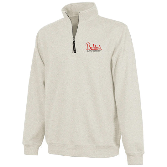 Charles River Unisex Oatmeal Heather Crosswind Quarter Zip Sweatshirt