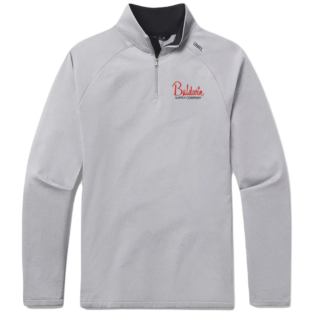 UNRL Men's Heather Grey Interlock Quarter Zip