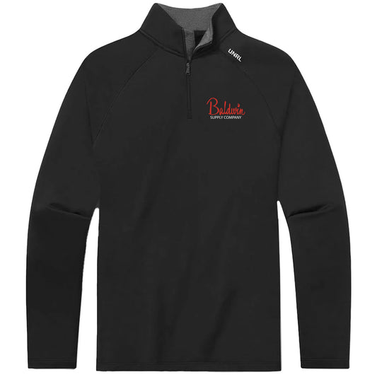 UNRL Men's Black Interlock Quarter Zip