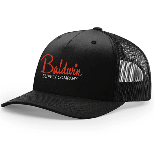 Richardson Black/Black Five Panel Trucker Hat